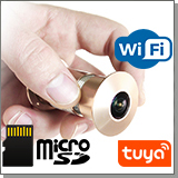 Беспроводной WI-FI IP видеоглазок-камера с облачным хранением HDcom T202-8G (Bronze)