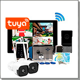 Комплект беспроводной Wi-Fi видеодомофон SkyNet 1000 (1+2+Titan) + 2 камеры и замок