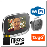 Дверной видеогзалок с монитором Tuya Wi-Fi iHome SW2-Tuya с записью на карту памяти и датчиком движения